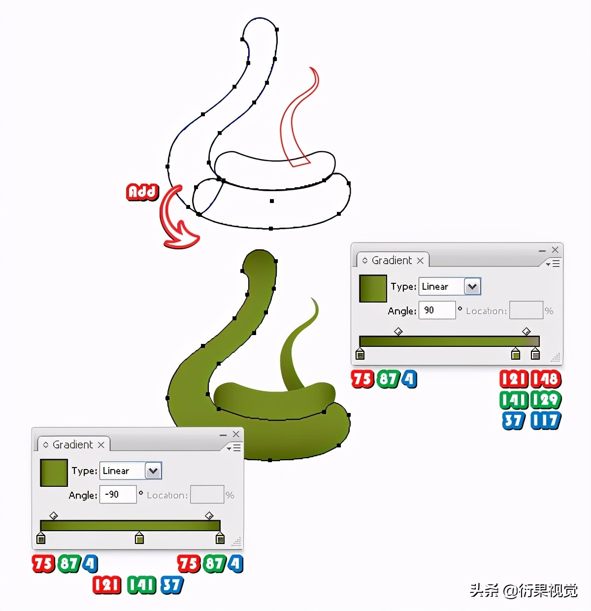 AI軟件教程，繪制卡通圖形操作步驟