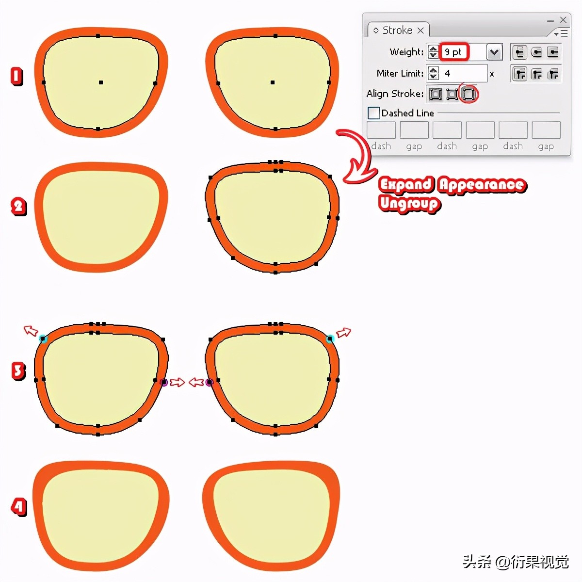 AI軟件教程，繪制卡通圖形操作步驟