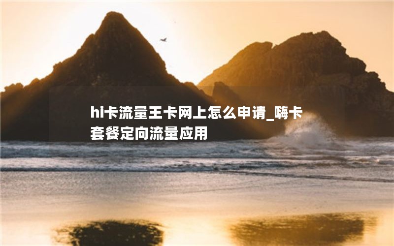 hi卡流量王卡網(wǎng)上怎么申請_嗨卡套餐定向流量應用